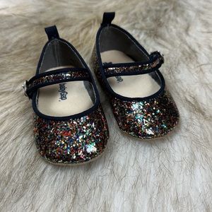Baby Gap Multi-Color Glitter Velcro MaryJane Shoes